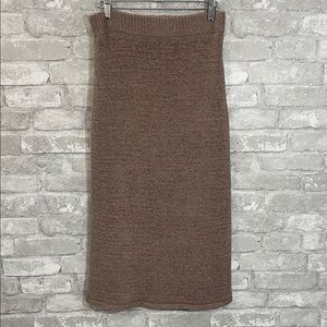 Becaal Tan Sweater Knit Pencil Skirt